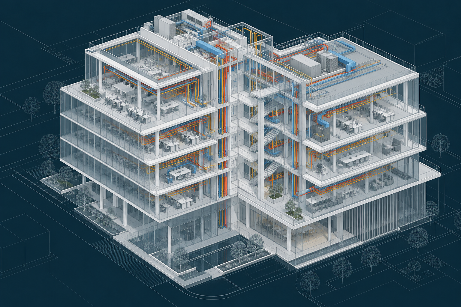 Modelo BIM de arquitectura, estructura e instalaciones